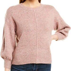 Joie Baydon Melange Wool Silk Knit Sweater in Pink Sky Size Medium